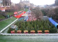 Unidentified train passing through Princes Street Gardens on 12 December 2014. Merry Christmas.<br><br>[F Furnevel 12/12/2014]