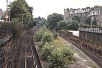 View west over Newington Station (closed September 1962) in the 1970s. The platform was later removed and the track realigned. [See image 7602]<br><br>[Bill Roberton //]