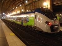 The new order for the Picardie region services are these Alstom Regiolis EMUs, with unit 84519L seen in Gare Du Nord station on the evening of 24 February. [See image 50512]<br><br>[David Pesterfield 24/02/2015]