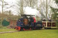 An 0-4-0 VBT 'Chartley', built in 1955, seen here on 28 March 2015 in the garden railway at Statfold Barn.<br><br>[Peter Todd 28/03/2015]