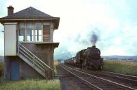 A down freight passing the old Wandel Mill signal box in September 1964 behind Black 5 44726.<br><br>[John Robin 26/09/1964]