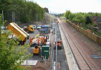 Ongoing work in and around the station area at Newtongrange on the afternoon of 20 May 2015.<br><br>[John Furnevel 20/05/2015]
