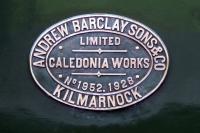 Works plate from the ARPG Barclay Fireless locomotive [AB1952/1928]. [See image 51874]<br><br>[Colin Miller 05/07/2015]
