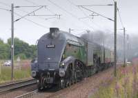 Royal train locomotives 60009 <I>Union of South Africa</I> and 60163 <I>Tornado</I> pass St Germains on their way north from Tyne Yard to Millerhill on 8 September.<br><br>[Bill Roberton 08/09/2015]