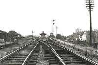 Looking east towards Tollcross on 1 August 1961. The station closed to passengers on 5 October 1964.<br><br>[G H Robin collection by courtesy of the Mitchell Library, Glasgow 01/08/1961]