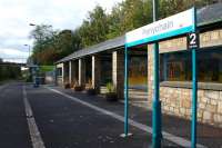 Dating from its Butlins days, Penychain may have the biggest 'bus shelter' of any Welsh station. It is currently brightly decorated with artwork from local schools.<br><br>[Colin McDonald 14/10/2015]