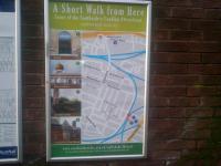 This project led by James Dornan MSP has provided posters for over half-a-dozen suburban stations south of the Clyde featuring local attractions. Here's the one at Pollokshields East.<br><br>[John Yellowlees 17/12/2015]