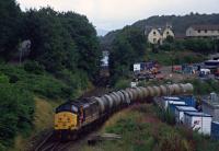 37401 reversing an oil train into the siding from Oban Goods ground frame in the 1990s. The siding was 'taken out of use' in 2011 after a period of disuse.<br><br>[Ewan Crawford Collection //]