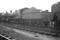 Ex-GWR Churchward 2-8-0 no 2384 in the sidings alongside Neath shed on 24 August 1962. [Ref query 3555]<br><br>[K A Gray 24/98/1962]