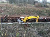 Redundant ballast being loaded onto works train.<br><br>[Martin MacGuire 21/03/2016]