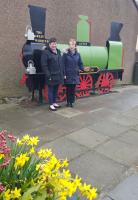 Thornton Community Council commissioned this locomotive sculpture to recall the time when Station Road led to the village's station. The real Marquess is no stranger to the local tracks.<br><br>[John Yellowlees 01/04/2016]