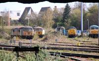 Taken from the station car park at Leicester looking north. Unsure why these are all stored here. Any ideas?<br><br>[Alastair McLellan 24/04/2016]