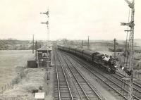 A Kilmarnock - Ardrossan train approaching Crosshouse station on 6 May 1953 behind 2P 4-4-0 40644. <br><br>[G H Robin collection by courtesy of the Mitchell Library, Glasgow 06/05/1953]