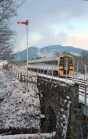 In early 1991 a northbound service leaves Dunkeld.<br><br>[Ewan Crawford //1991]