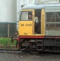 Cab of 26040 at the James Watt Dock during shunting of molasses in 1989.<br><br>[Ewan Crawford //1989]