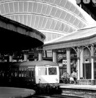 A DMU from Hull photographed shortly after arrival in bay platform 10 at York on 13 July 1980. <br><br>[John Furnevel 13/07/1980]