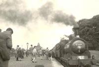 Caley 'Jumbo' 57266 with the SLS <I>Paisley-Barrhead District Tour</I> at Kilbarchan on 1 September 1951.<br><br>[G H Robin collection by courtesy of the Mitchell Library, Glasgow 01/09/]