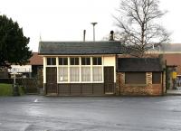 The old goods/weighbridge office in the former goods yard at Peebles in January 2005.<br><br>[John Furnevel 20/01/2005]