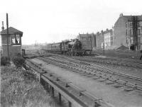 V1 67614 passing Partick Junction on 24 May 1957 with a Clydebank East to Bridgeton train. <br><br>[G H Robin collection by courtesy of the Mitchell Library, Glasgow 24/05/1957]