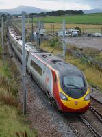 The 10.51 Edinburgh - Euston via Birmingham takes the Up line away from Carstairs South Junction on 3rd October 2017.<br>
<br>
<br><br>[Bill Roberton 03/10/2017]