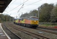 Colas certainly have a diverse fleet, illustrated by 56105, 60095 and 70804 taking the Up Fast line through Lancaster on 20th October 2017. This was a light engine(s) working from Carlisle to Crewe. <br><br>[Mark Bartlett 20/10/2017]