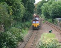 66155 on the rear of a ballast train rounding the sub at Newington on 28 August 2017 heading towards Morningside. <br><br>[John Furnevel 27/08/2017]