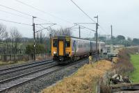156425 leads 153363 through Bay Horse with a Northern service from Preston to Windermere on 29th December 2017. <br><br>[Mark Bartlett 29/12/2017]