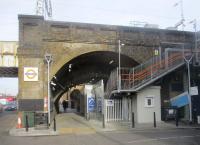 <h4><a href='/locations/W/Wanstead_Park'>Wanstead Park</a></h4><p><small><a href='/companies/T/Tottenham_and_Forest_Gate_Railway'>Tottenham and Forest Gate Railway</a></small></p><p>The entrance to Wanstead Park station, on what is now the GOBLIN section of the London Overground, is tucked into one of the 384 arches of the ex-Tottenham & Forest Gate Railway viaduct, which line opened from the Hampstead Junction Railway at South Tottenham to the London, Tilbury & Southend Railway at Woodgrange Park, on 9th July 1894.  The viaduct runs from just east of Wanstead Park station to just east of Walthamstow Queen's Road station, trains ascending or descending from and to the latter via a steep incline.  This view from the south side is on the bright but still quite cold morning of 13th February 2019. [Ref query 14 February 2019] 56/189</p><p>13/02/2019<br><small><a href='/contributors/David_Bosher'>David Bosher</a></small></p>