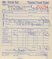 My somewhat unusual return ticket for Springburn to Cumbernauld in 1987.<br><br>[Ewan Crawford //1987]