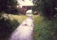 The single platform of Lennoxtown (New) was on the other side of this bridge on the left.<br><br>[Ewan Crawford //1987]