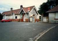 Station forecourt at West Kilbride.<br><br>[Ewan Crawford //1987]