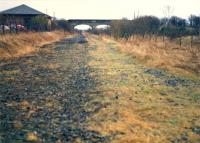 Dalry platforms at Crosshouse looking to Kilmarnock. The Irvine platforms were to the right and goods yard to the left.<br><br>[Ewan Crawford //1988]