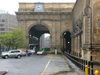 The imposing station portico at Newcastle Central. 2006.<br><br>[John Furnevel 07/05/2006]