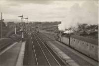C.R. 4.4.0 54470 drawing out of up island platform with Black Isle empties. Muir of Ord Junction.<br><br>[G H Robin collection by courtesy of the Mitchell Library, Glasgow 01/07/1950]