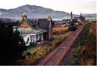 Looking northbound over the closed Edderton station. Distillery behind.<br><br>[Ewan Crawford //]