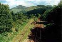 View looking east over the junction between the former line from Dunblane and a spur running from Crianlarich (Upper) on the West Highland Railway.<br><br>[Ewan Crawford //]