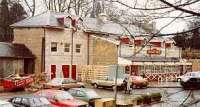 View looking east at Bearsden station building following conversion to a Beefeater restaurant.<br><br>[Ewan Crawford //]