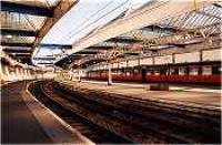 Looking east in Gourock station. Class 303 in station.<br><br>[Ewan Crawford //]