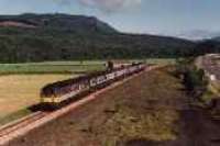 Class 47 hauled train running southbound at the former Ballinluig station.<br><br>[Ewan Crawford //]