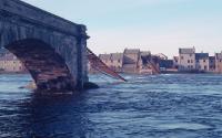 Looking west at the collapsed Ness Viaduct.<br><br>[Ewan Crawford //]