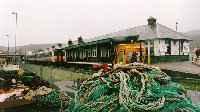 Looking north at a sprinter in Kyle of Lochalsh station.<br><br>[Ewan Crawford //]