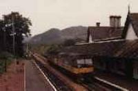 Pair of class 47s running south through Dunkeld station.<br><br>[Ewan Crawford //]