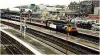 Looking at a class 47 hauled passenger train running north through Stirling station.<br><br>[Ewan Crawford //]