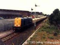 Class 20 hauling a freight train east through the former Cambus station.<br><br>[Jeffray Wotherspoon //]