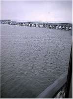 Tay Bridge seen from a train crossing over it. North end.<br><br>[Ewan Crawford //]