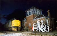 Class 37 hauled sleeper train heading south at Corrour at night. Lit by studio flashes.<br><br>[Ewan Crawford //]