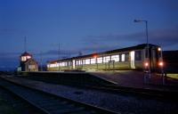 Sprinter heading north at Corrour at night.<br><br>[Ewan Crawford //]