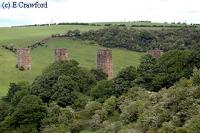 Looking east at the dismantled Stonehouse Viaduct, once the longest viaduct in Scotland. The deck was removed in 1984.<br><br>[Ewan Crawford //2004]