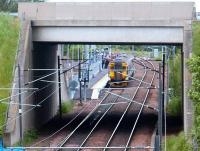 Newcraighall viewed from the north end of Millerhill Yard on the first day of the new services, 4 June 2002.<br><br>[John Furnevel 04/06/2002]