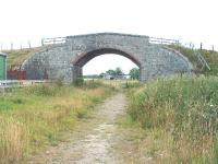 Elgin-Aviemore line. Bridge at Cromdale Station looking South in August 1986.<br><br>[John Gray /08/1986]